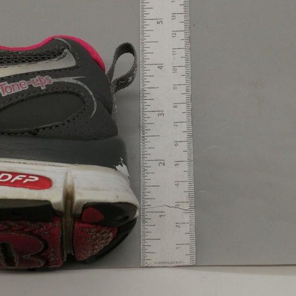 Skechers Womens Sneakers Tones Up Fitness Gray Pink Lace Up Round Toe Low Top 8 - Picture 7 of 9